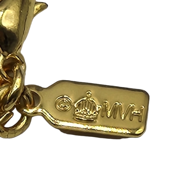 Vintage MVH Michaela Von Habsburg Necklace Brooch Coat of Arms Crest Rhinestone - Picture 2 of 5